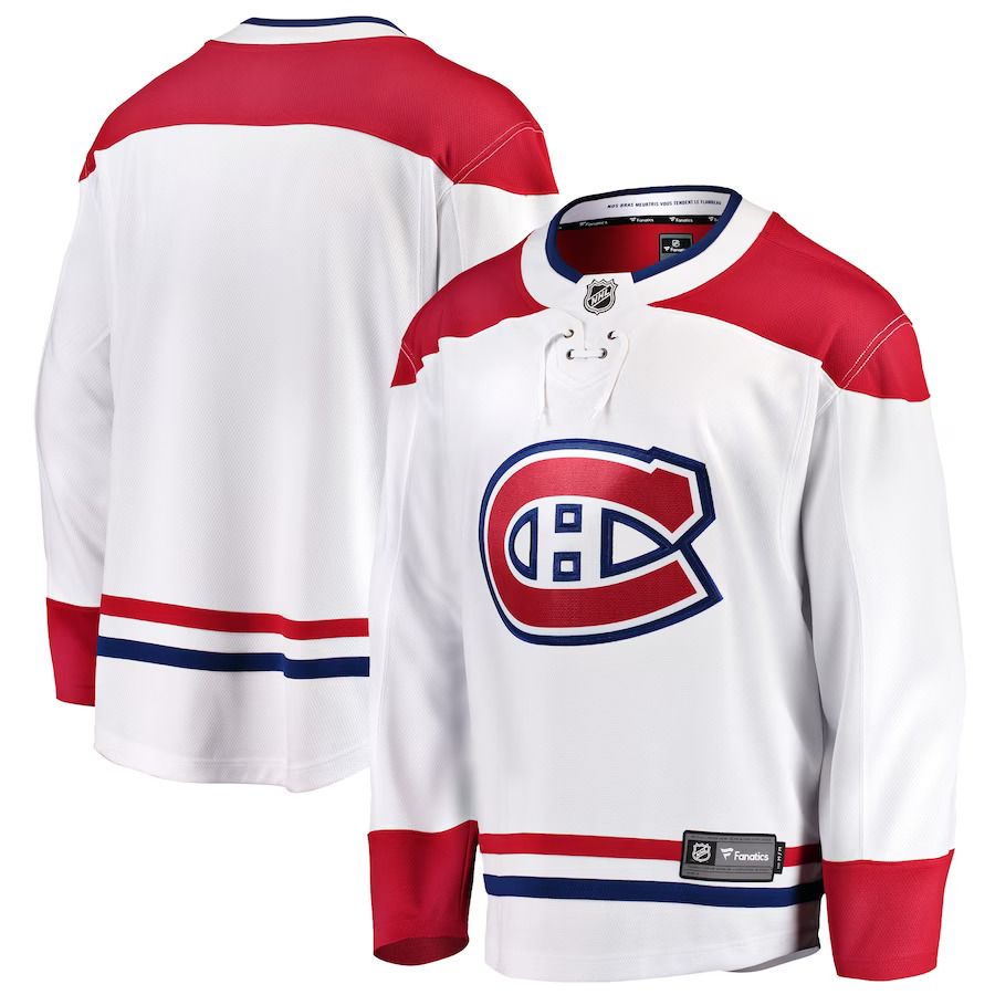 Men Montreal Canadiens Fanatics Branded White Breakaway Away NHL Jersey->montreal canadiens->NHL Jersey